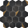 ROCKART NERO MARQUINA HEXAGON 12X13 MOSAIC.