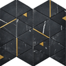 ROCKART NERO MARQUINA TRIANGLE 12X14 MOSAIC.