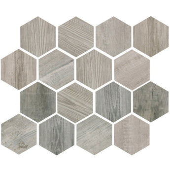 OREGON RUSTIC BIANCO HEX Porcelain Mosaic Tile.