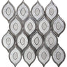 WATERJET Peacock White Carrara, Glass Mosaic Tile.