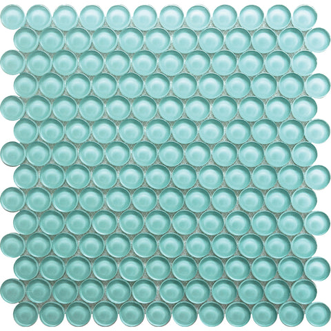 COLOR PALETTE AQUA PENNY GLOSS glass Mosaic Tile.