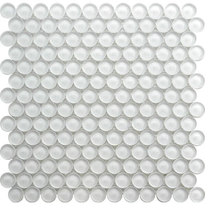 COLOR PALETTE MIRAGE WHITE PENNY GLOSS glass Mosaic Tile.