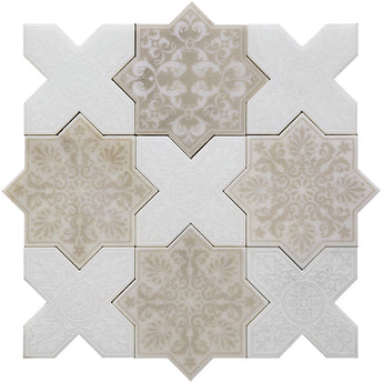 PANTHEON ANTICO-WHITE stone Mosaic Tile.