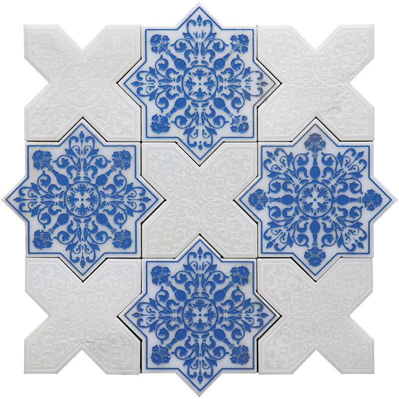 PANTHEON  BLUE-WHITE stone Mosaic Tile.