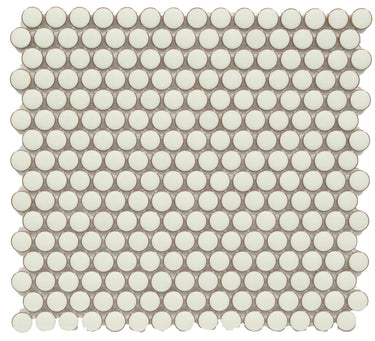 CC Mosaics +PEARL WHITE PENNY ROUND Mosaic Tile.