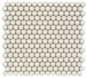 CC Mosaics +PEARL WHITE PENNY ROUND Mosaic Tile.