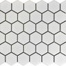 CC MOSAICS WHITE 12X12 MOS. HEXAGON 2X2.