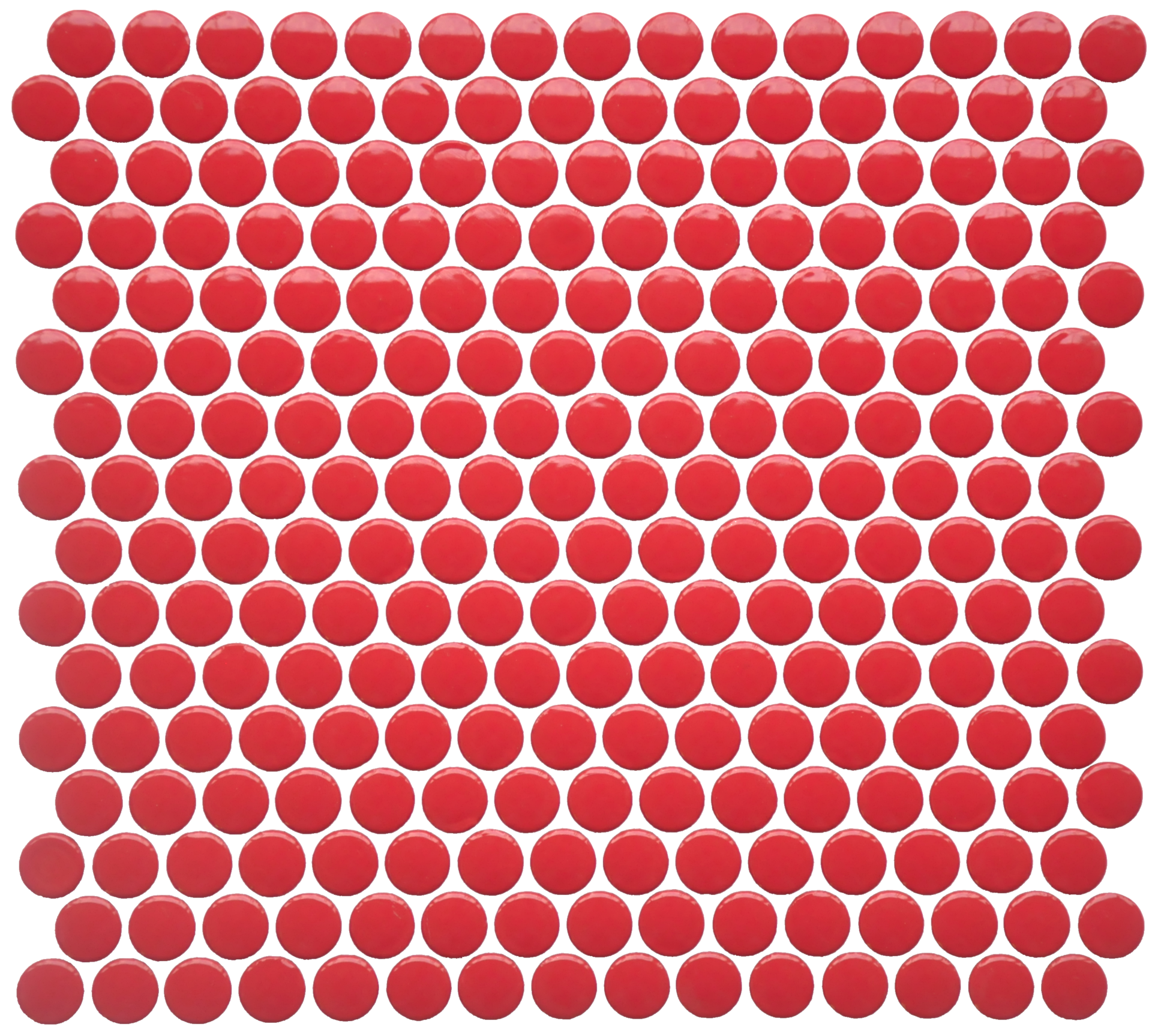 Red Penny Round Mosaic Tiles.