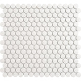 White Penny Round Mosaic Tiles - MosaicBros.com
