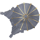 ROCKEFELLER Grey Sunburst Imperial Grey, Brass Mosaic Tile.