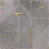 ROCKEFELLER Grey Nouveau Imperial Grey, Brass Mosaic Tile.