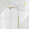 ROCKEFELLER White Nouveau Eastern White, Brass Mosaic Tile.