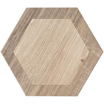 ROYAL WOOD ROYAL WOOD NOCE HEX Porcelain Mosaic Tile.