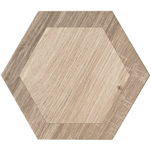 ROYAL WOOD ROYAL WOOD NOCE HEX Porcelain Mosaic Tile.