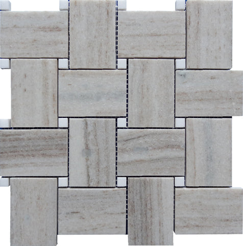 SAHARA SAHEL CRYSTAL SAND/Thassos white polished Mosaic Tile.