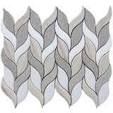 SAHARA BAHARIYA CRYSTAL SAND/Thassos white/Cinderella gray Mosaic Tile.