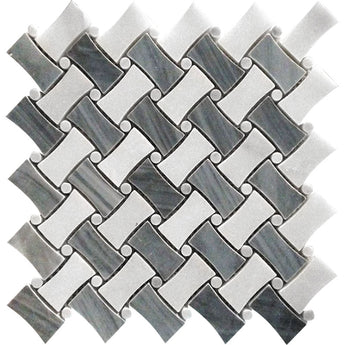 SEATTLE LESCHI Bardiglio Nuvolato/Eastern White Mosaic Tile.