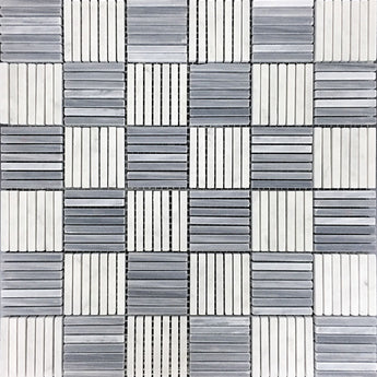SEATTLE MADISON PARK Bardiglio Nuvolato / Bianco Carrara Mosaic Tile.