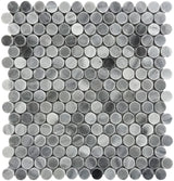 SEATTLE LOGAN CIRCLE CADET Bardiglio Nuvolato Mosaic Tile.