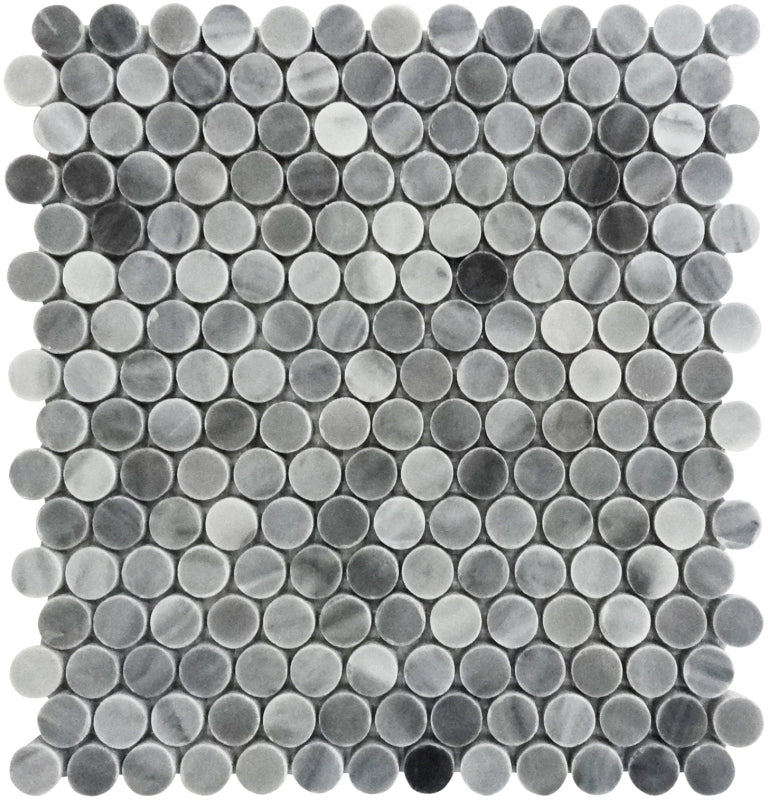 SEATTLE LOGAN CIRCLE CADET Bardiglio Nuvolato Mosaic Tile.