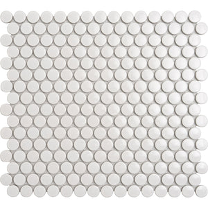Sirius White Penny Round Mosaic Tiles - MosaicBros.com
