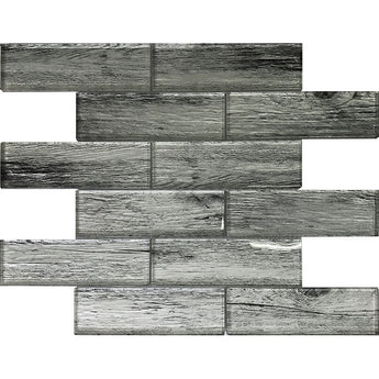 SIERRA SILVER PINE Glass Mosaic Tile.