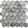SIERRA SILVER PINE HEX Glass Mosaic Tile.