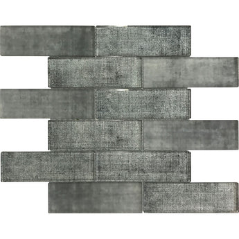 SIERRA GRAPHITE LINEN Glass Mosaic Tile.
