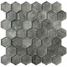 SIERRA GRAPHITE LINEN HEX Glass Mosaic Tile.