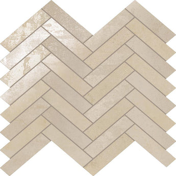 STELLAR SAND HERRINGBONE Porcelain Mosaic Tile.