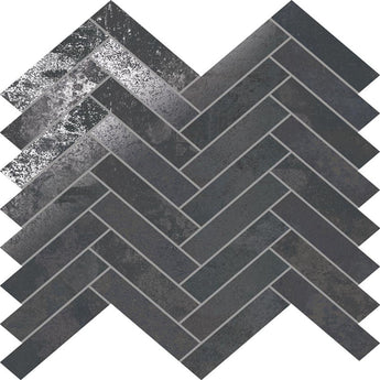 STELLAR STEEL HERRINGBONE Porcelain Mosaic Tile.