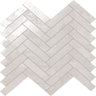 STELLAR  WHITE HERRINGBONE Porcelain Mosaic Tile.