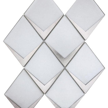 SAINT TROPEZ Saint Tropez White Glass Mosaic Tile.