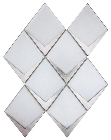 SAINT TROPEZ Saint Tropez White Glass Mosaic Tile.