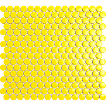 Yellow Penny Round Mosaic Tiles - MosaicBros.com