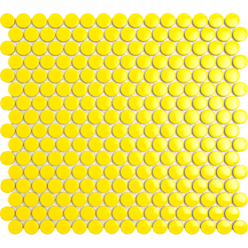 Yellow Penny Round Mosaic Tiles - MosaicBros.com