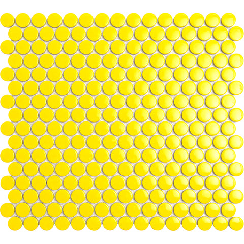 Yellow Penny Round Mosaic Tiles - MosaicBros.com