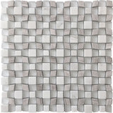 SAVANNAH MAJESTIC Wooden Gray / Asian white / Glass Mosaic Tile.