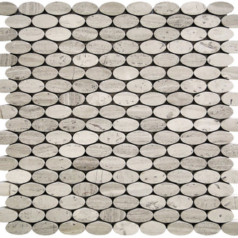 SAVANNAH QUENELLE Wooden Gray Mosaic Tile.