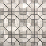 SAVANNAH SAVANNAH SQUARE Wooden Gray Mosaic Tile.