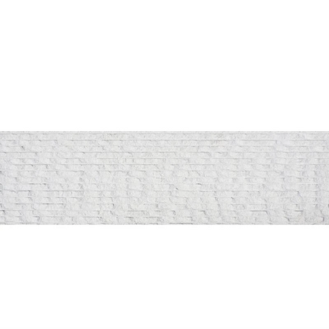 6"x24" White Pearl (Lymra) Combed Brushed Ledger Panel ( HONED ).