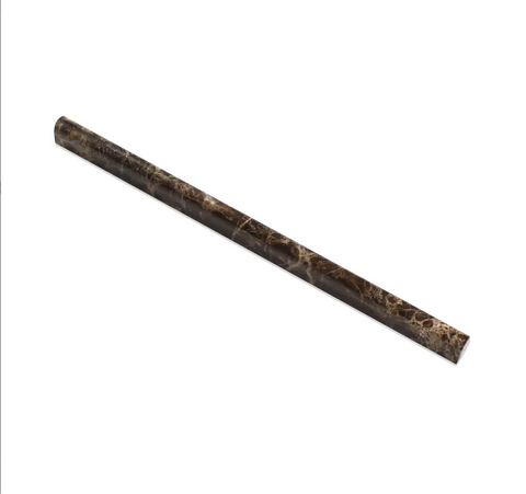 1/2 X 12 POLISHED EMPERADOR DARK MARBLE PENCIL LINER.