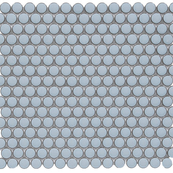 CC Mosaics +SKY BLUE PENNY ROUND Porcelain Mosaic Tile.