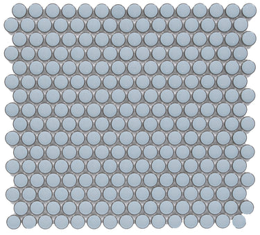 CC Mosaics +SKY BLUE PENNY ROUND Porcelain Mosaic Tile.