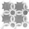WATERJET TRELLIS 19 Carrara/ Eastern Grey/Thassos Mosaic Tile.