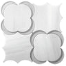 WATERJET TRELLIS 12 Dolomite, Glass Mosaic Tile.