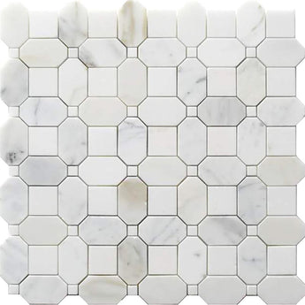TUSCANY MONTALCINO Calacatta Gold/ Thassos Mosaic Tile.