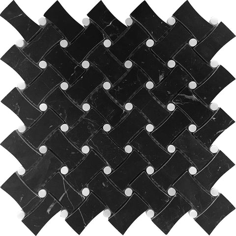 TUXEDO PARK BOWTIE Eastern Black / Eastern White Mosaic Tile.