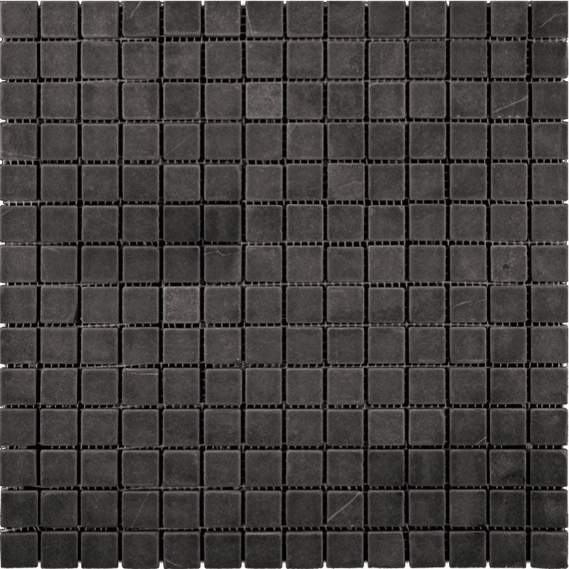 TUXEDO PARK NERO SQUARE TUMBLED Eastern Black Tumbled Mosaic Tile.