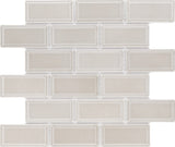 CC Mosaics +TENDER GRAY 2X4 Beveled Brick Porcelain Mosaic Tile.